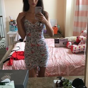 Guess White Dress With Flowers